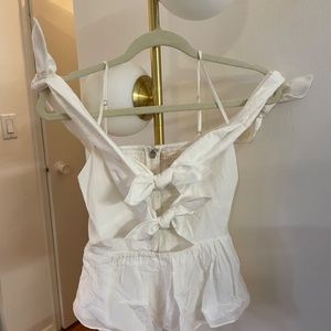 Rebecca Taylor milk maid bow tie blouse top